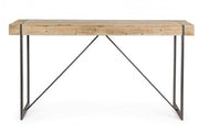 Table de bar en acier avec plateau en sapin iegno GARRETT 200x50x h110 cm