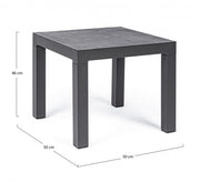 Table basse anthracite de style industriel cm 50x50