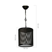 Lampe à suspension Nadra MDL3857 en métal réticulé noir
