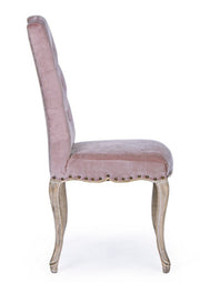 Chaise classique en bois velours rose Diva 51 x 53 x 99 cm