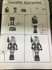 LED métal rouge Père Noël cm40x30h135