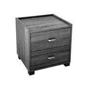 Table de chevet de chambre grise en kit deux tiroirs 43x40x44h cm