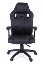 Fauteuil de bureau avec accoudoirs Spider en similicuir noir