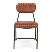 Chaise Debbie vintage orange foncé en éco-cuir