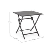 Table d'extérieur pliante en aluminium anthracite ELIN 70x70x h71 cm