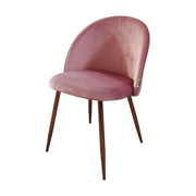 Chaise en tissu rose avec jambes en métal en or rose 78x47x57 cm