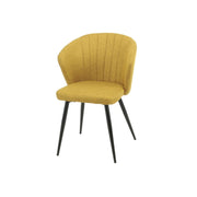 Chaise rembourrée jaune avec pieds en métal noir L 44 x P41 x H 82 cm