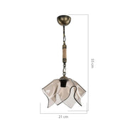 Volga MDL3781 suspension dorée antique et verre fumé