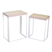 Colonne en métal Lucilla 2 pcs blanc