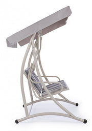 Rocking chair 2 places en acier Ivoire GRELY 145x120x h185 cm