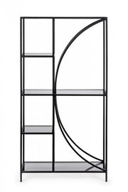 Bibliothèque 4 étages en métal noir Korvet