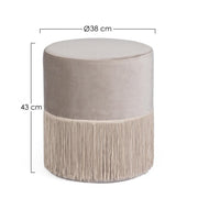 Pouf Leilani effet velours gris clair D38 cm