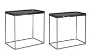 Set de 2 tables basses rectangulaires en acier noir Zeina