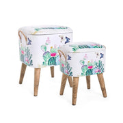 Ensemble de deux tabourets Forestis avec conteneur bizzotto