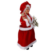 Dame en tissu père noël avec guirlande rouge cmh45