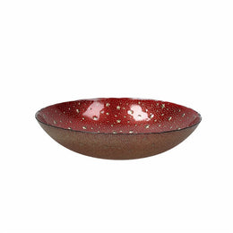 Assiette de service profonde en verre rouge 30x7 cm