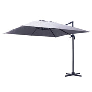 Parasol en aluminium Montana 4x4 m gris avec mât latéral