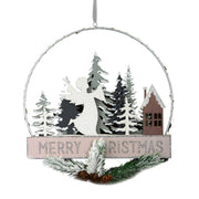 Guirlande bois métal ange led vert d'eau cm24x3,5x40,5