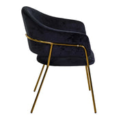 Fauteuil Rotterdam en velours noir h82 cm