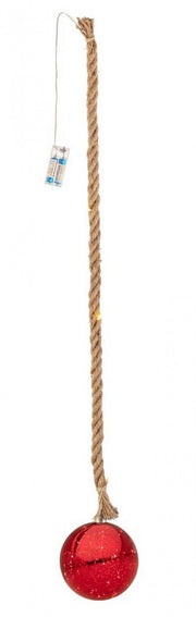 Suspension en verre rouge Ethan avec 6 sphères de 150 mm de diamètre