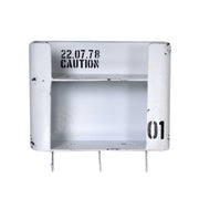 Étagère en métal bristol blanc 2 étagères avec cintre carré 3 places cm30x10h30