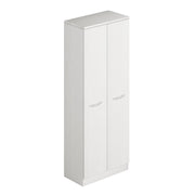 Armoire à chaussures polyvalente blanche à deux portes avec porte-balai cm h182x71x38