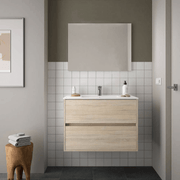 Meuble de salle de bain suspendu en chêne Tovel 80x46x54 H
