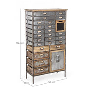 Commode OFFICINA en acier et bois 132,5h cm