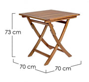 Table de Noemi pour extérieur à Acacia Wood Follive 70x70x H73 cm