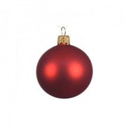 Boule de Noël rouge opaque en verre cm 8