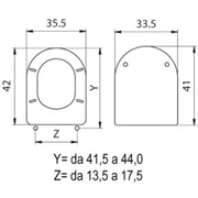 Abattant WC Convient pour Esedra avec charnières métalliques réglables