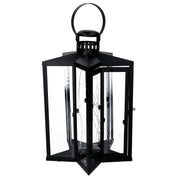 Lanterne led métal étoile noire cm27,5x27,5h42-48