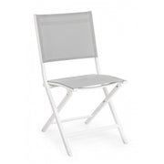 Chaise d'extérieur en aluminium Blanc Gris ELIN 47x57x h88 cm