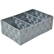 Tiroir polyester gris 3 compartiments cm31x21h10