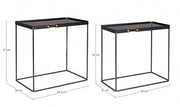 Set de 2 tables basses rectangulaires en acier noir Zeina