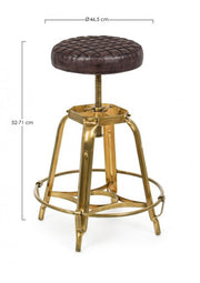 Tabouret en cuir vintage Mendez 71h cm