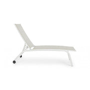 Lit mezzanine en aluminium blanc avec roues Cleopas