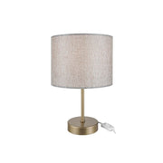Lampe à poser Flora ASZ1496 avec abat-jour cylindrique en tissu sable