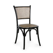 Chaise en bois noir de style vintage