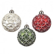 Boule de Noël en verre Gold Glitter 3D CERCLES 8 cm 1 pcs