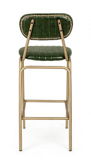 Tabouret de bar vintage Addy vert foncé 41x51x100h cm