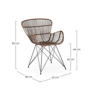 Fauteuil rustique en fibre naturel Ventrus croco