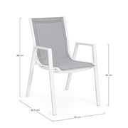 Chaise Pelagius blanche avec accoudoirs