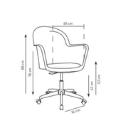Fauteuil Orange Office avec une base chromée Gora 60x78xh cm