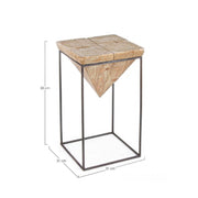 Tabouret en acier avec assise en bois de sapin PRISMY 31x31xh.55 cm