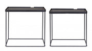 Set de 2 tables basses rectangulaires en acier noir Zeina
