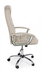 Fauteuil de bureau en éco-cuir gris tourterelle Dehli