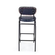 Tabouret de bar vintage simili cuir bleu DEBBIE 44x51x h100 cm