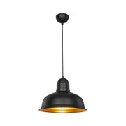 Lampe à suspension Kumbet MDL3053 métal noir intérieur doré