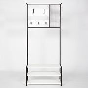 Étagère d'entrée Nomad Blanc 5 Crochets Porte-Manteaux L 78 x P 30 x H 182 cm